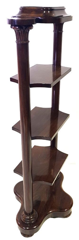 Very Unusual William IV Rosewood 4 Tier What Not Book Stand photo furniture