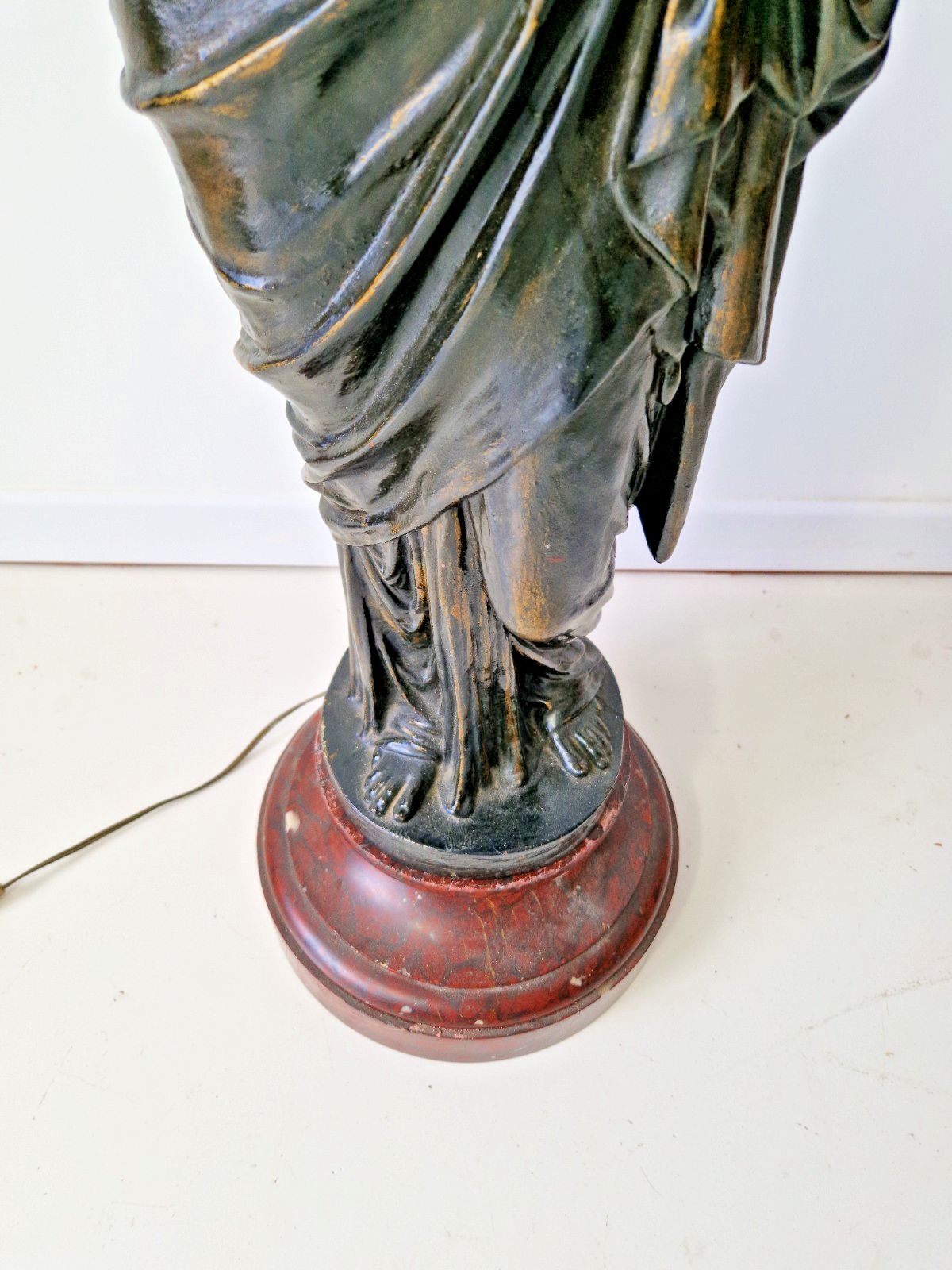 Antique Large French Liberty Table Or Floor Lamp 19th Century 120cm Marble Base photo Lighting