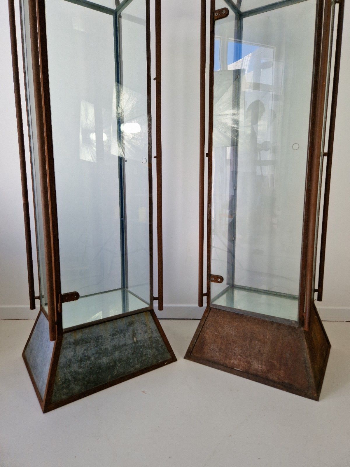 Large Antique Pyramid Retail Cabinets Large Victorian In Industrial Style photo vintage