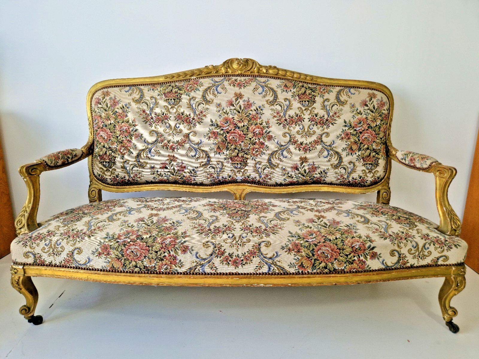 Antique French Sofa And Chairs Living Room Set 5 Piece 19th Century Chateau photo 1295.0