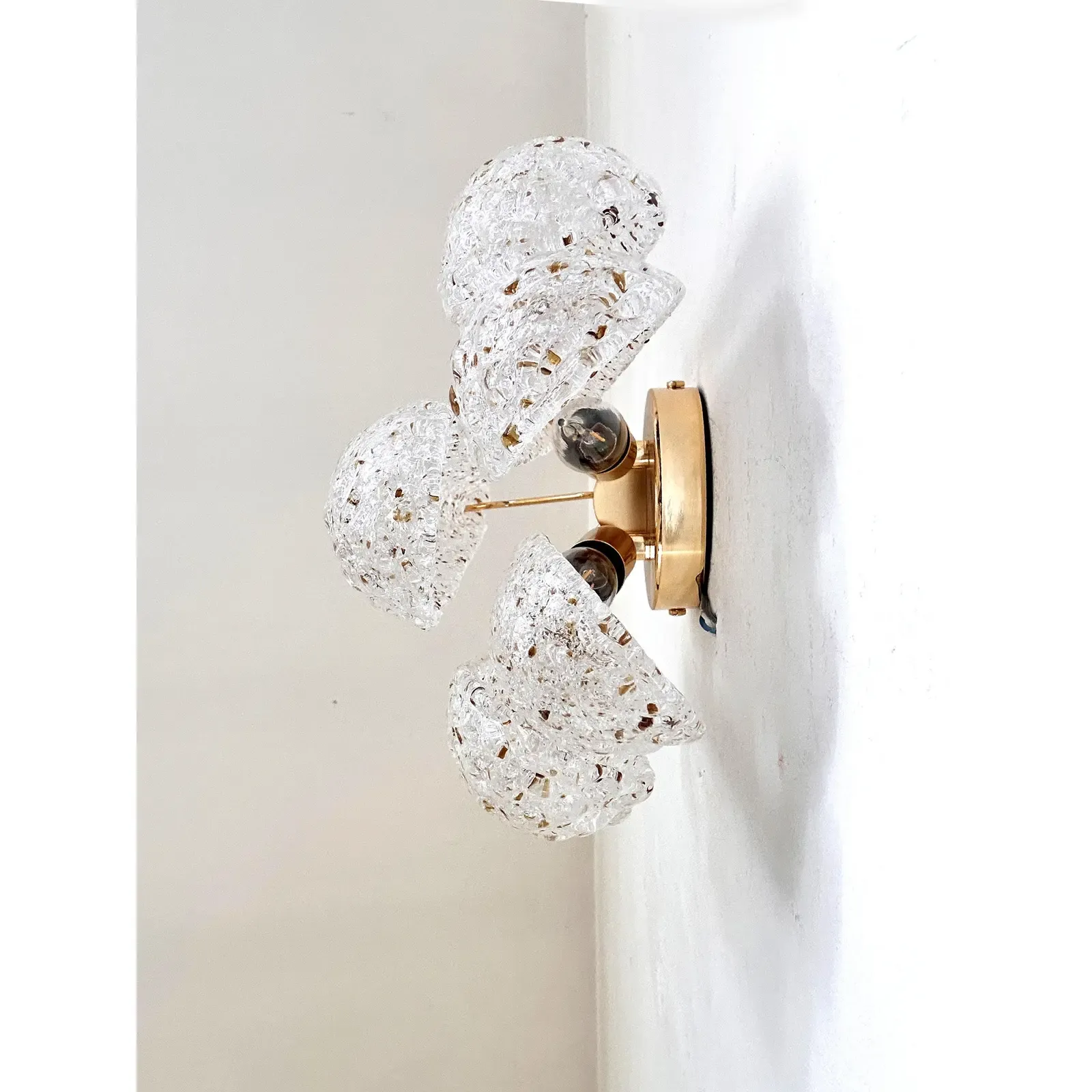 Contemporary Gold Murano Glass “Conchiglie” Wall Sconce Lot Of 4 photo 5367.0