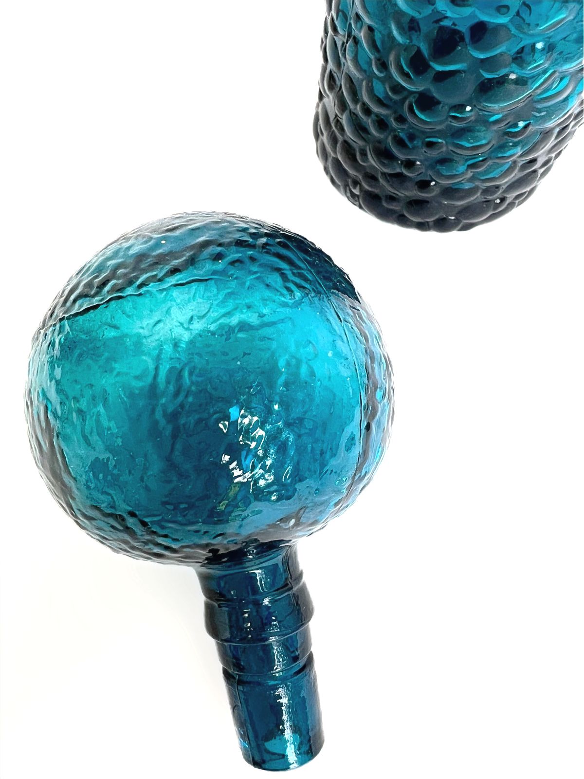 Mid Century Italian "Genie" Bottle In Blue Empoli Glass 1960s photo 99.0
