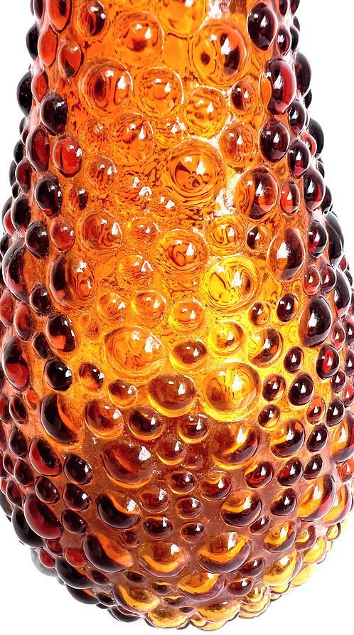 Mid Century Italian Bubble "Genie" Bottle In Amber Glass 1960s photo furniture