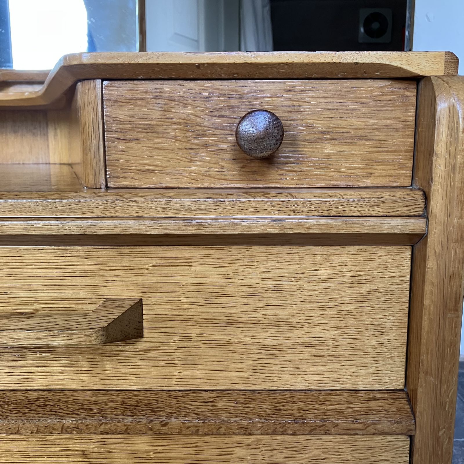 photo vintage Refurbished 1950's Mid Century Modern E Gomme G Plan Oak Brandon Dressing Table; Danish Style