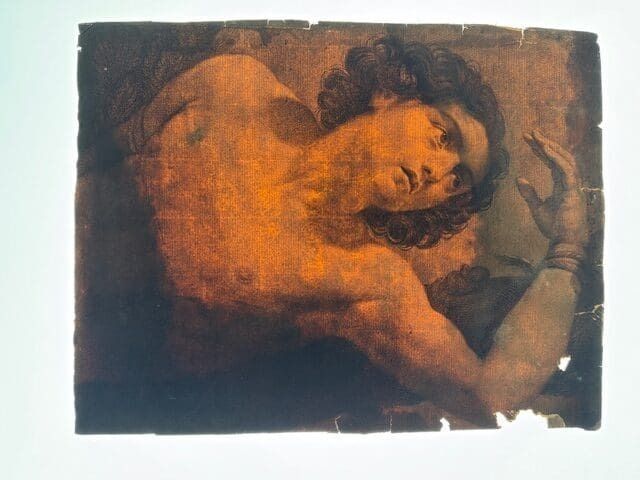 photo for sale A Rare 17th Century Engraving: Saint Sebastian On "Chain Laid" Paper
