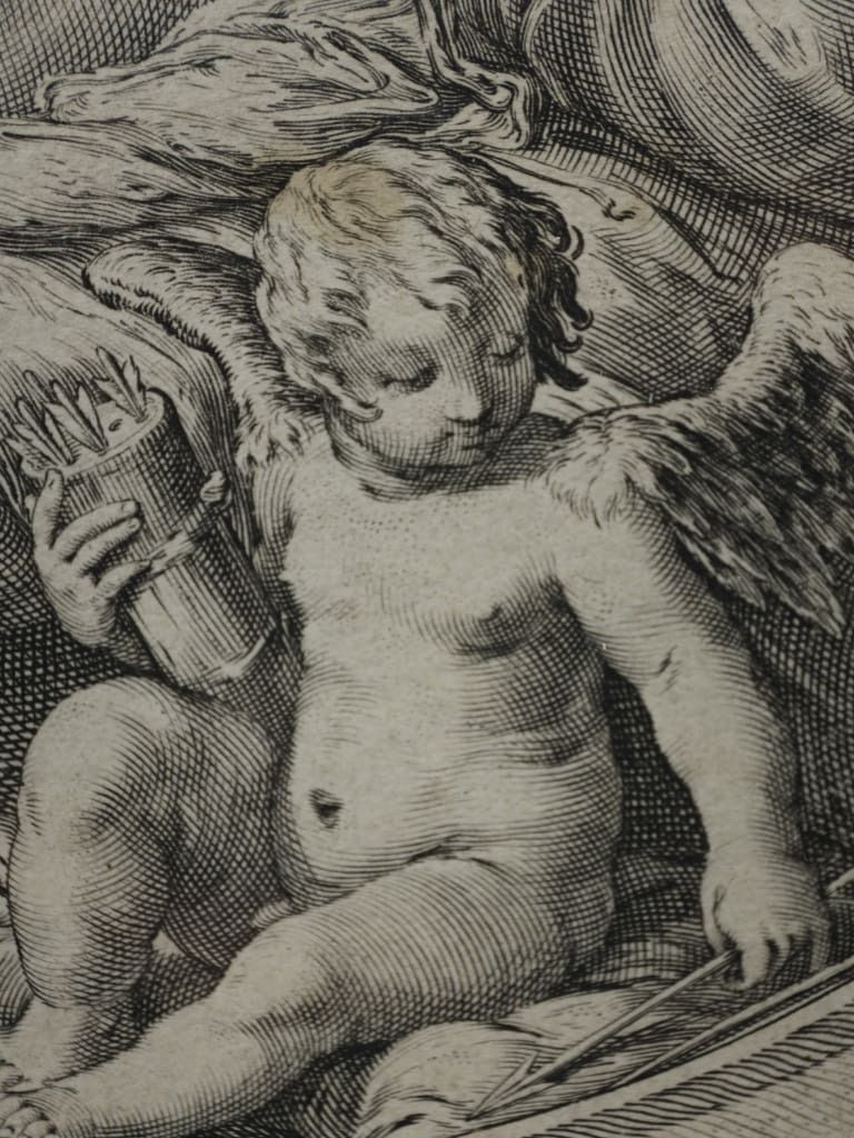 17th Century Mannerist Engraving: Venus & Cupid By Jan Saenredam (After Goltzius) photo vinterior
