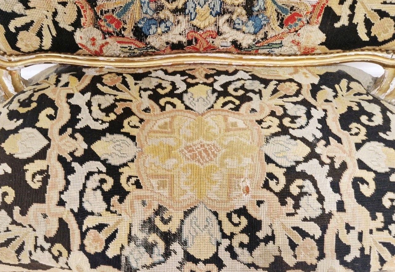 Antique French Sofa Louis XV Style With Tapestry Chateau Furniture photo 495.0
