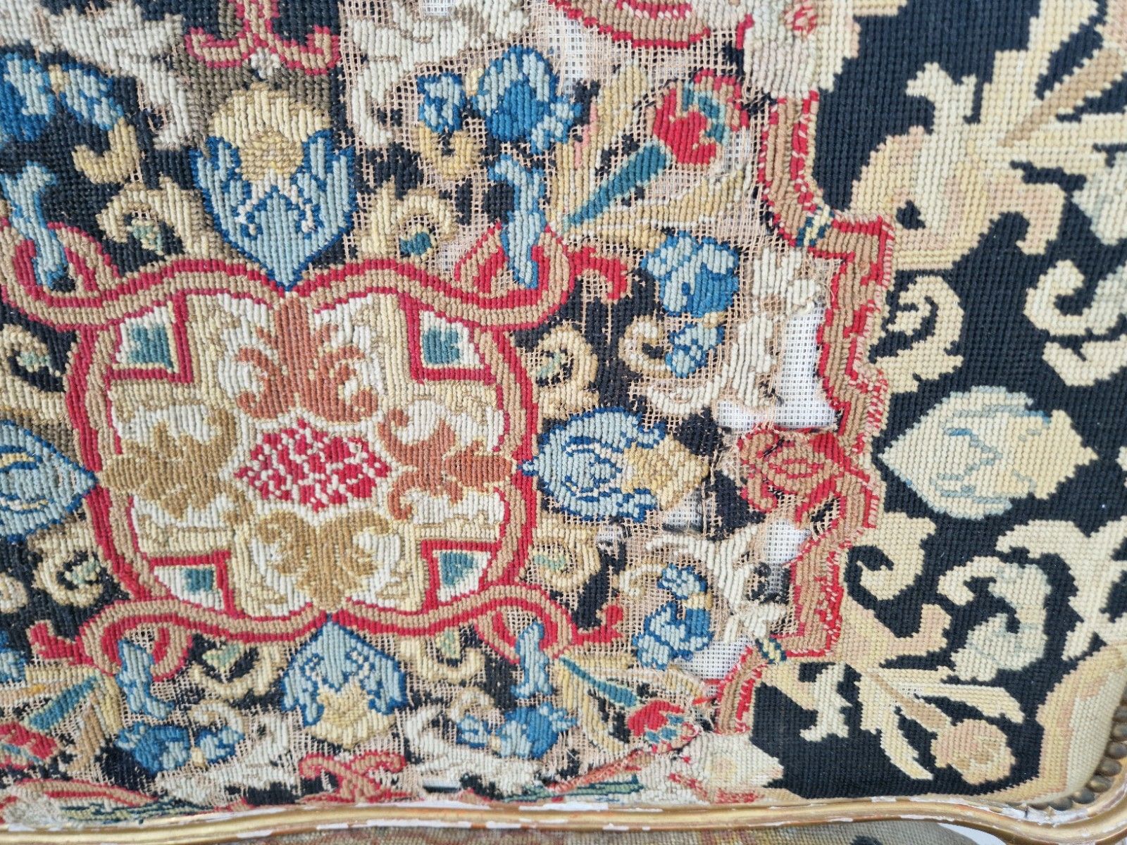 Furniture Antique French Sofa Louis XV Style With Tapestry Chateau Furniture photo