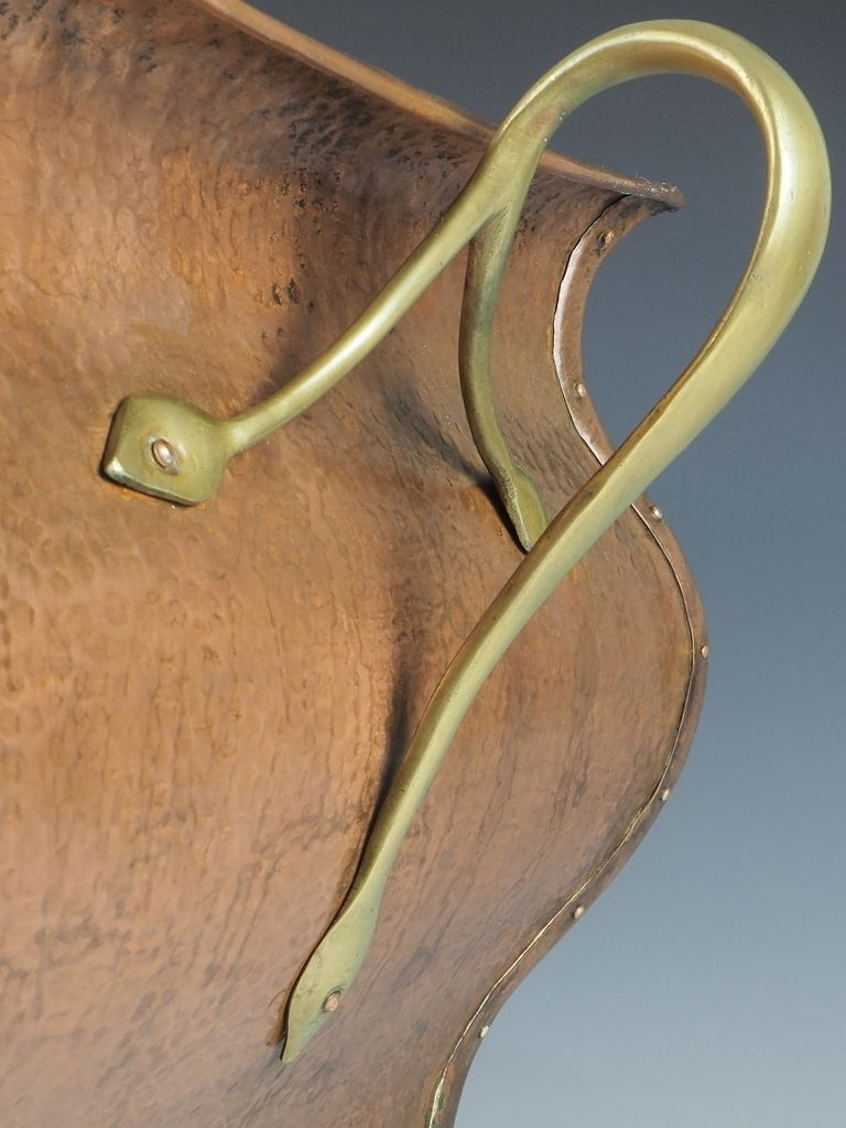 Art Nouveau Copper Planter / Jardinere / Fireside Bucket photo vintage