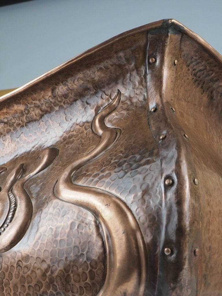 Home Decor Art Nouveau Copper Planter / Jardinere / Fireside Bucket photo