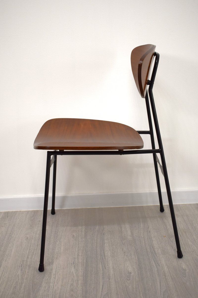 Furniture Chairs In Iron And Bentwood, 1950s, Set Of 4 photo