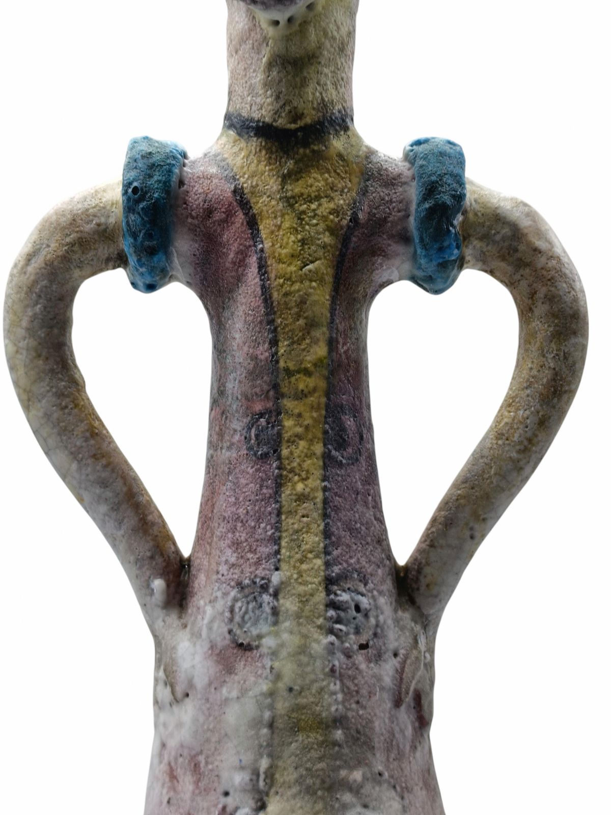 C.A.S. Vietri Figurative Ceramic Vase With Lugs, Italy 1960s photo buy