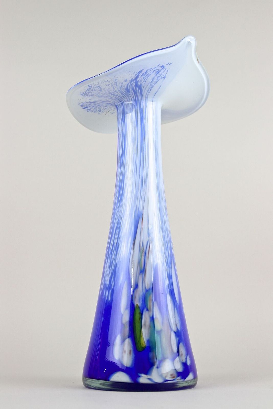 20th Century Murano Glass Vase "Jack In The Pulpit", Italy Circa 1970 photo vintage