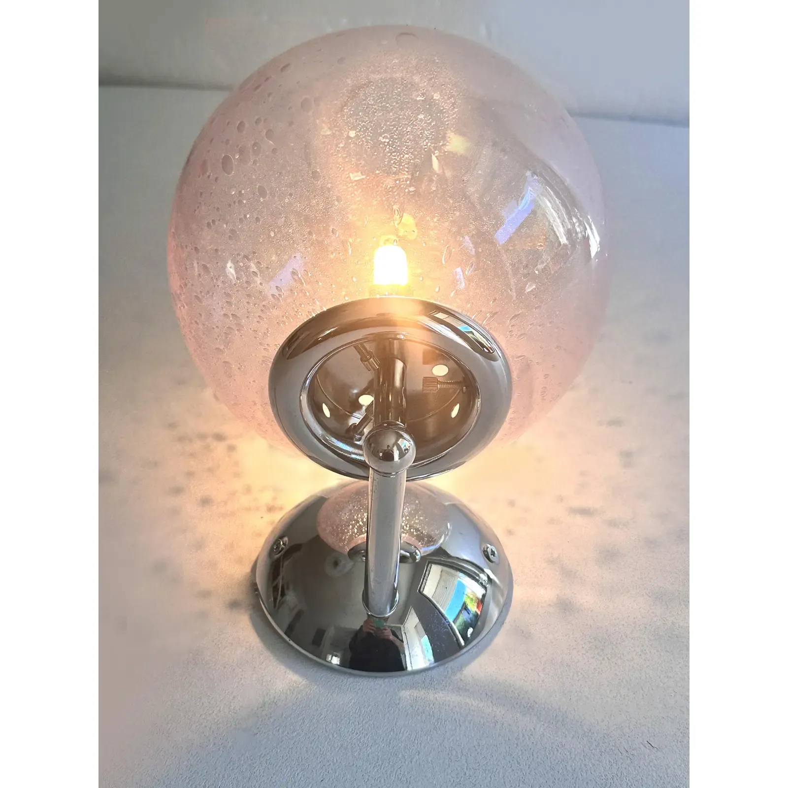 Sculptural Pink “Pulegoso” Murano Glass Wall Sconces —Lot Of 4 photo for sale