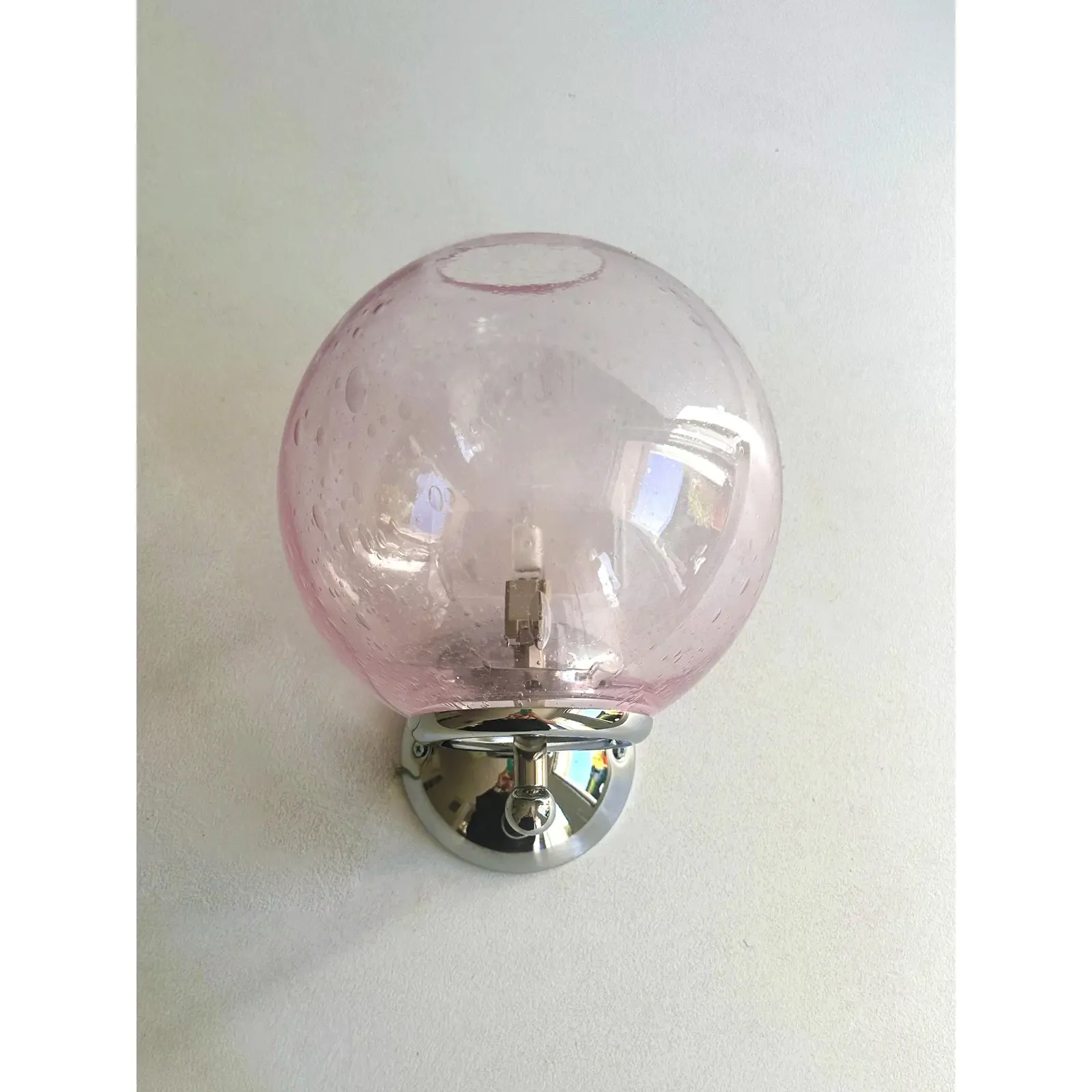 Sculptural Pink “Pulegoso” Murano Glass Wall Sconces —Lot Of 4 photo buy