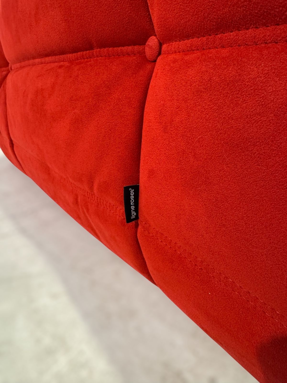 Set Of Red Alcantara Togo Fireside Chair & Ottoman By Michel Ducaroy For Ligne photo buy