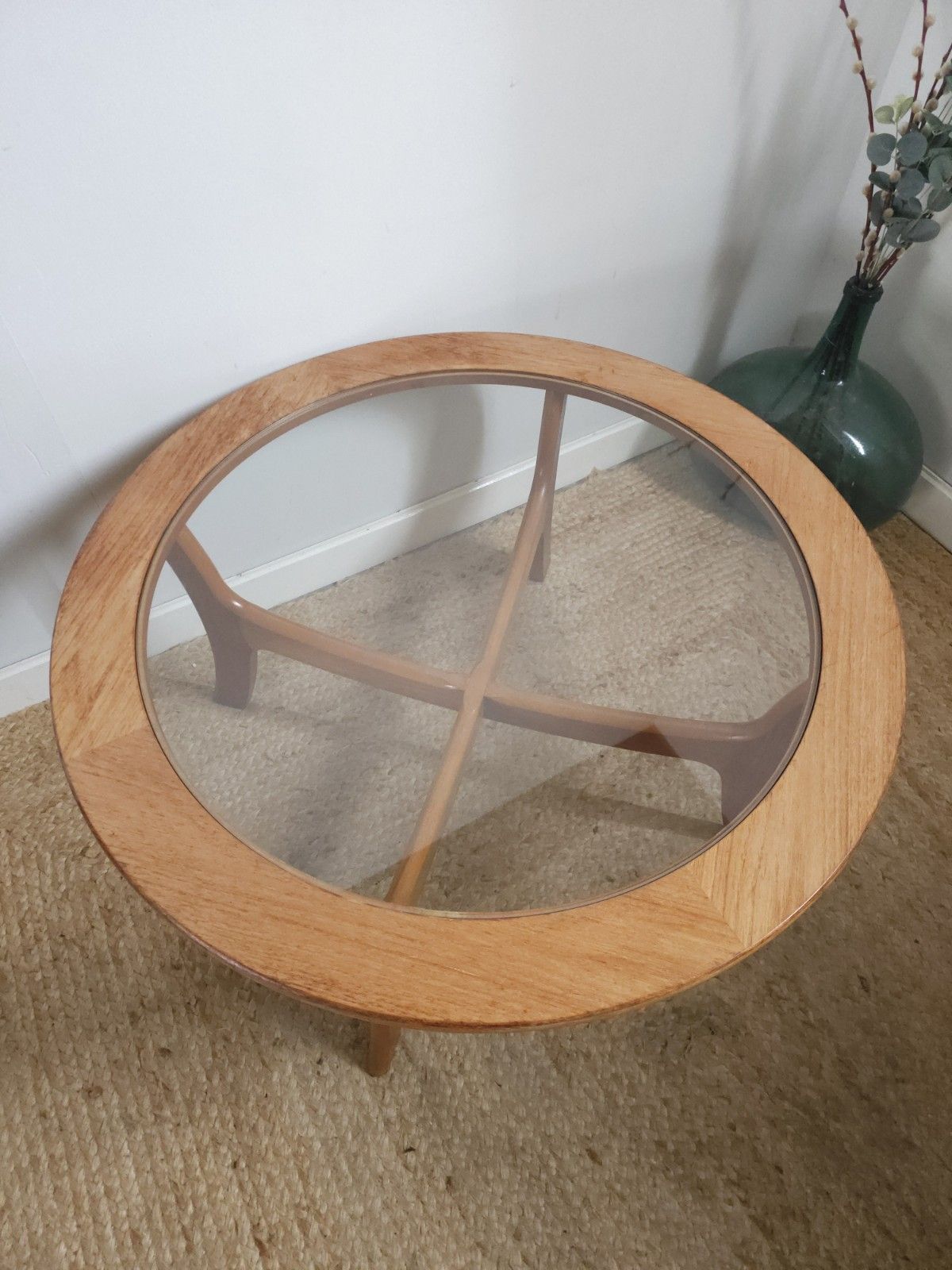 G Plan Coffee Glass Top Teak Mid Century Circular Retro Circular Delivery photo vinterior