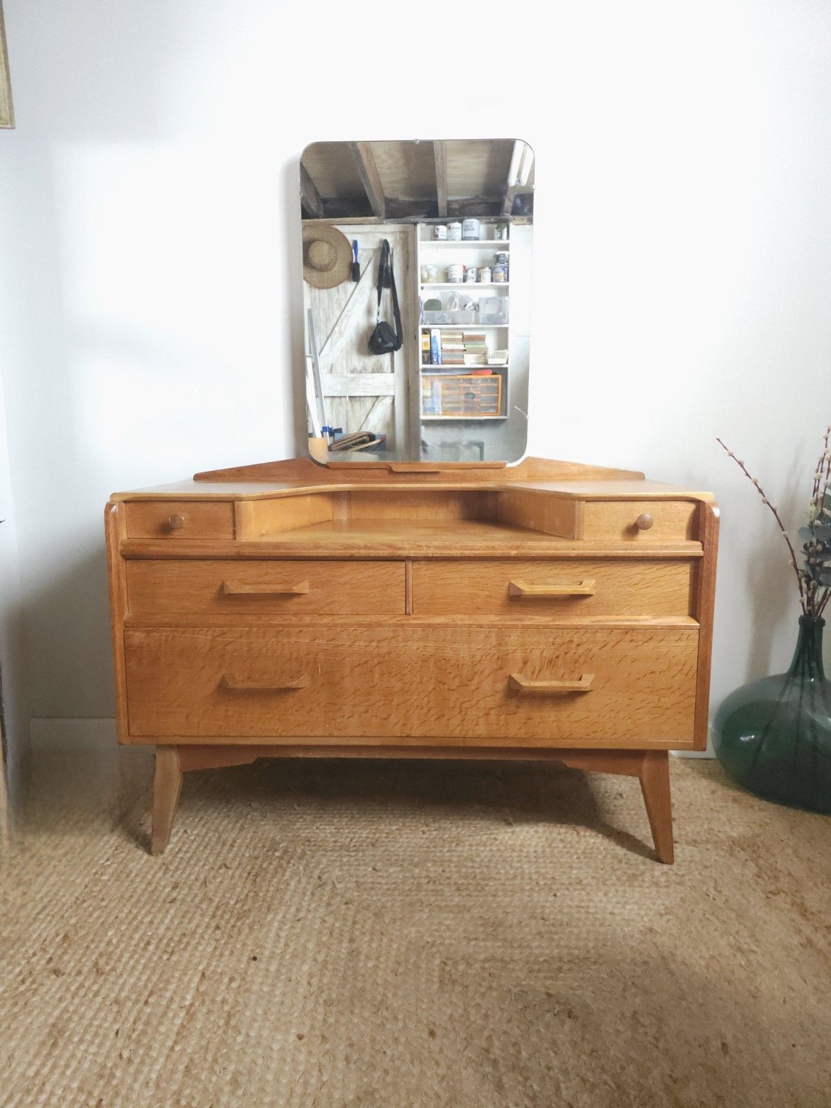 G Plan Dressing Table 1950s Mid Century Brandon Vintage Light Oak Retro Delivery