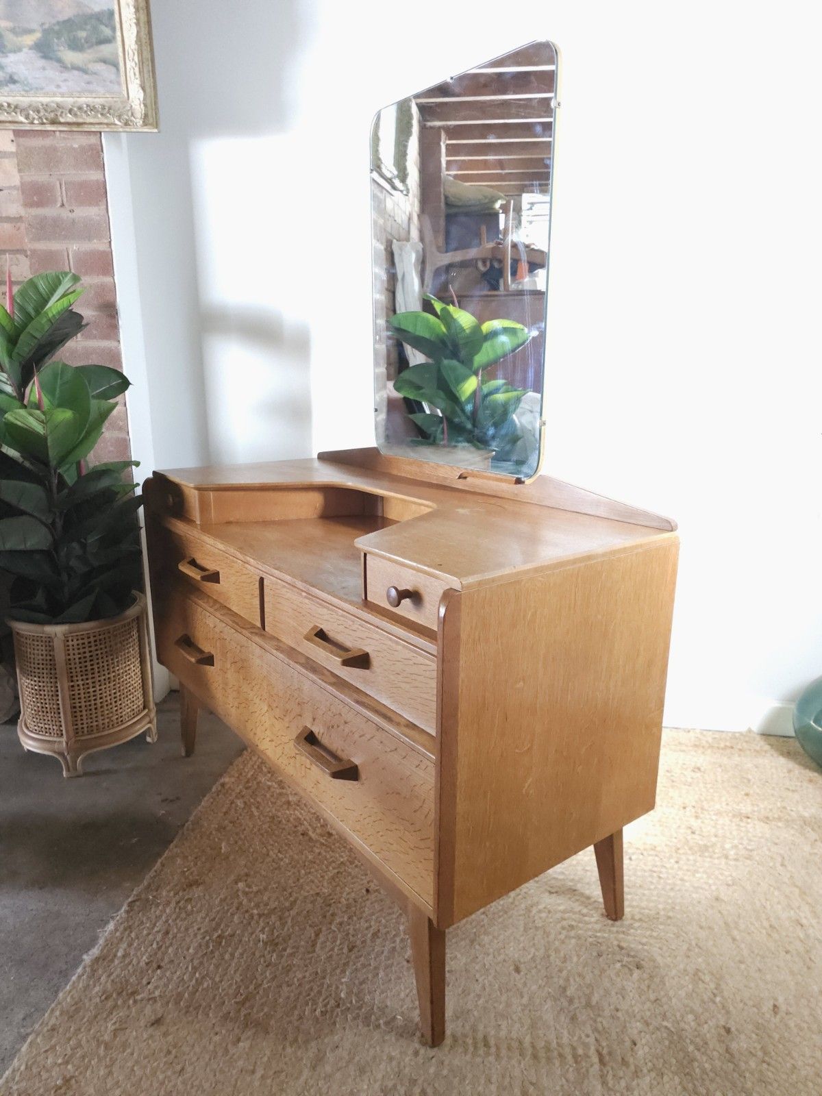 G Plan Dressing Table 1950s Mid Century Brandon Vintage Light Oak Retro Delivery photo Furniture