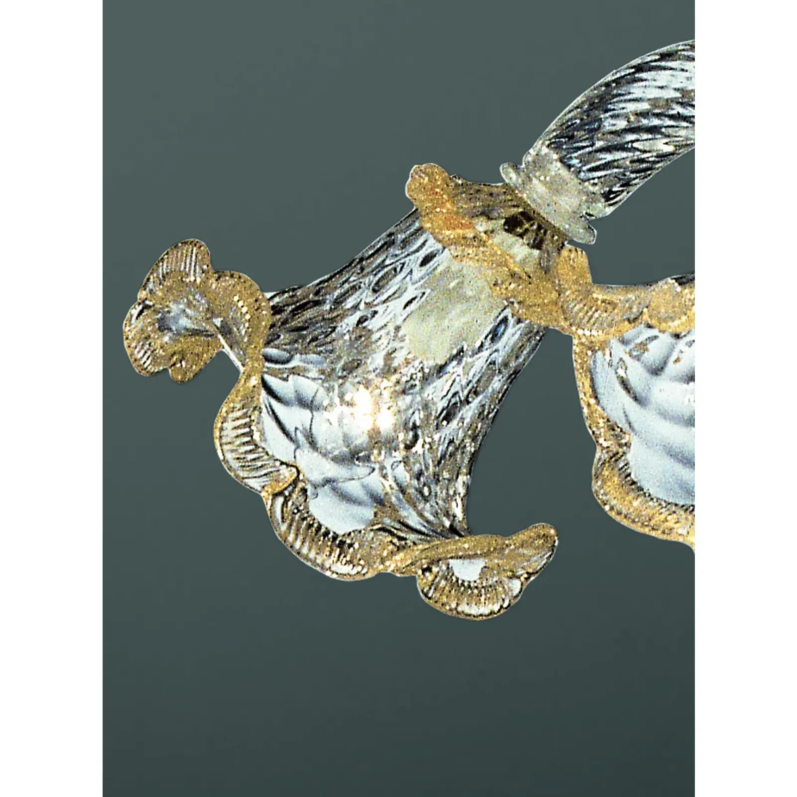 Luxury Venetian Floreal Gold Leaf Murano Glass Chandelier — Hand Blown photo furniture