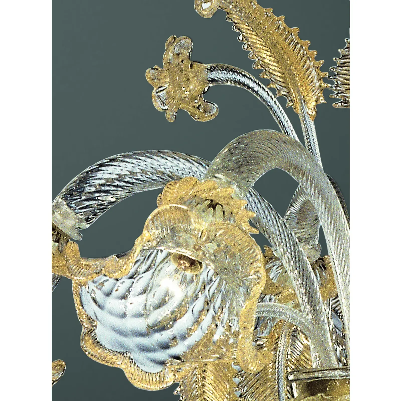 Luxury Venetian Floreal Gold Leaf Murano Glass Chandelier — Hand Blown photo 6106.0