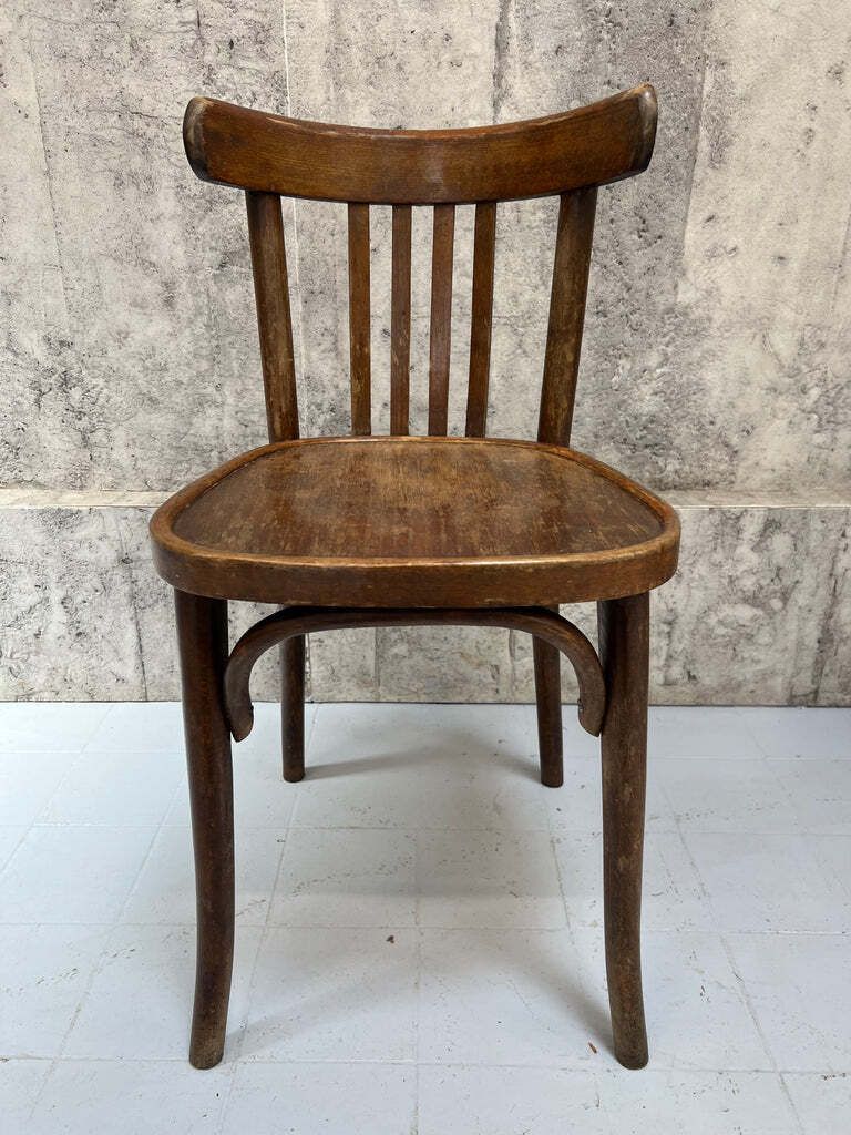 Set Of 27 Bentwood Saddle Back Bistro Chairs photo for sale
