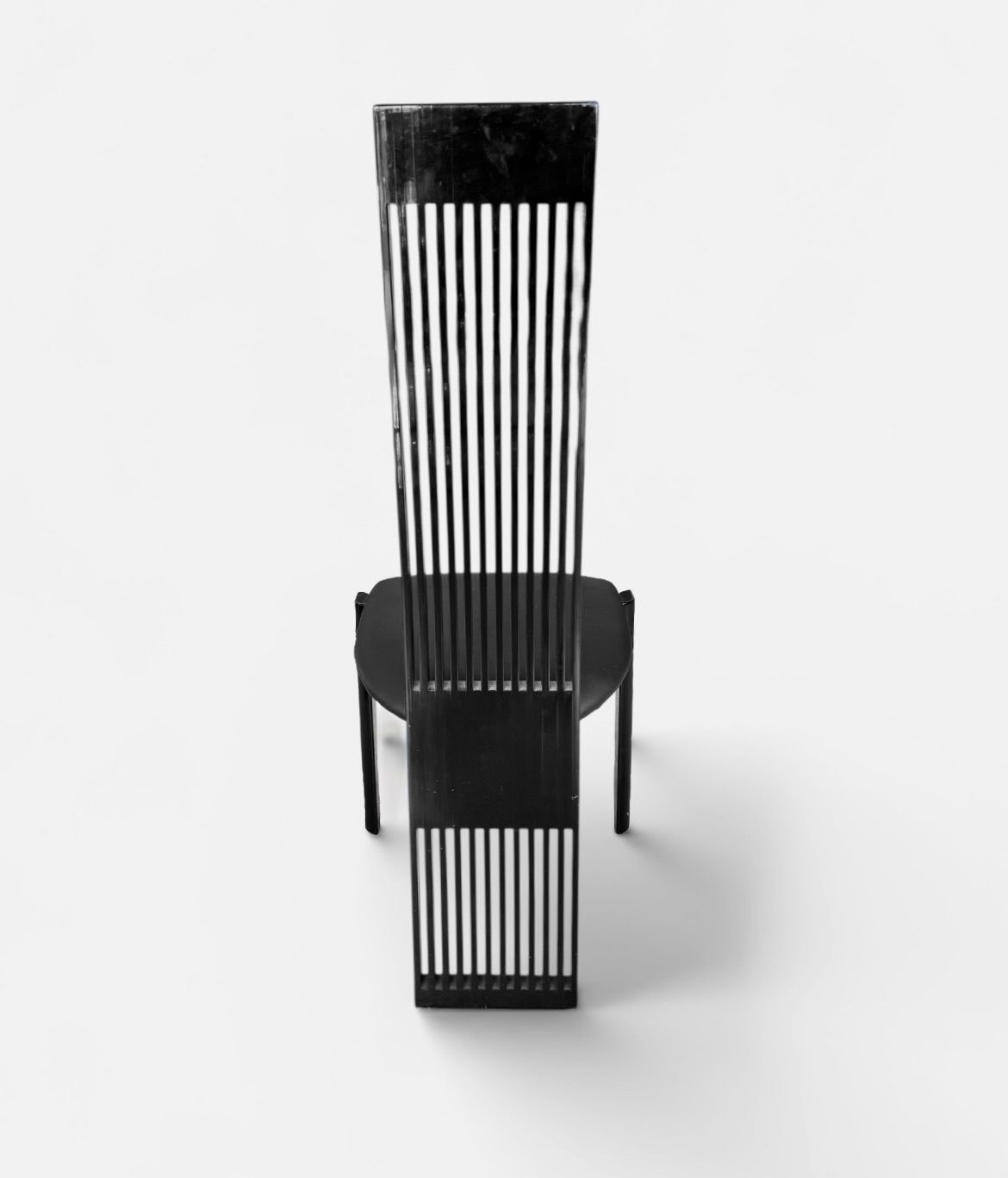 Post Modernist Pietro Costantini For Ello Black Laquer Dining Chairs, 1980 photo for sale