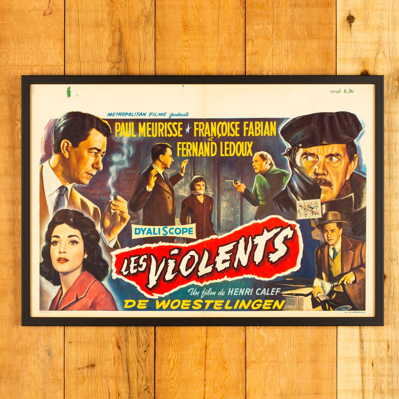 Les Violents   1950s Belgian Film Poster