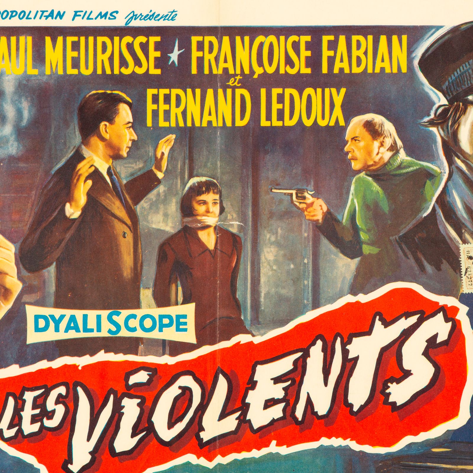Les Violents   1950s Belgian Film Poster photo for sale