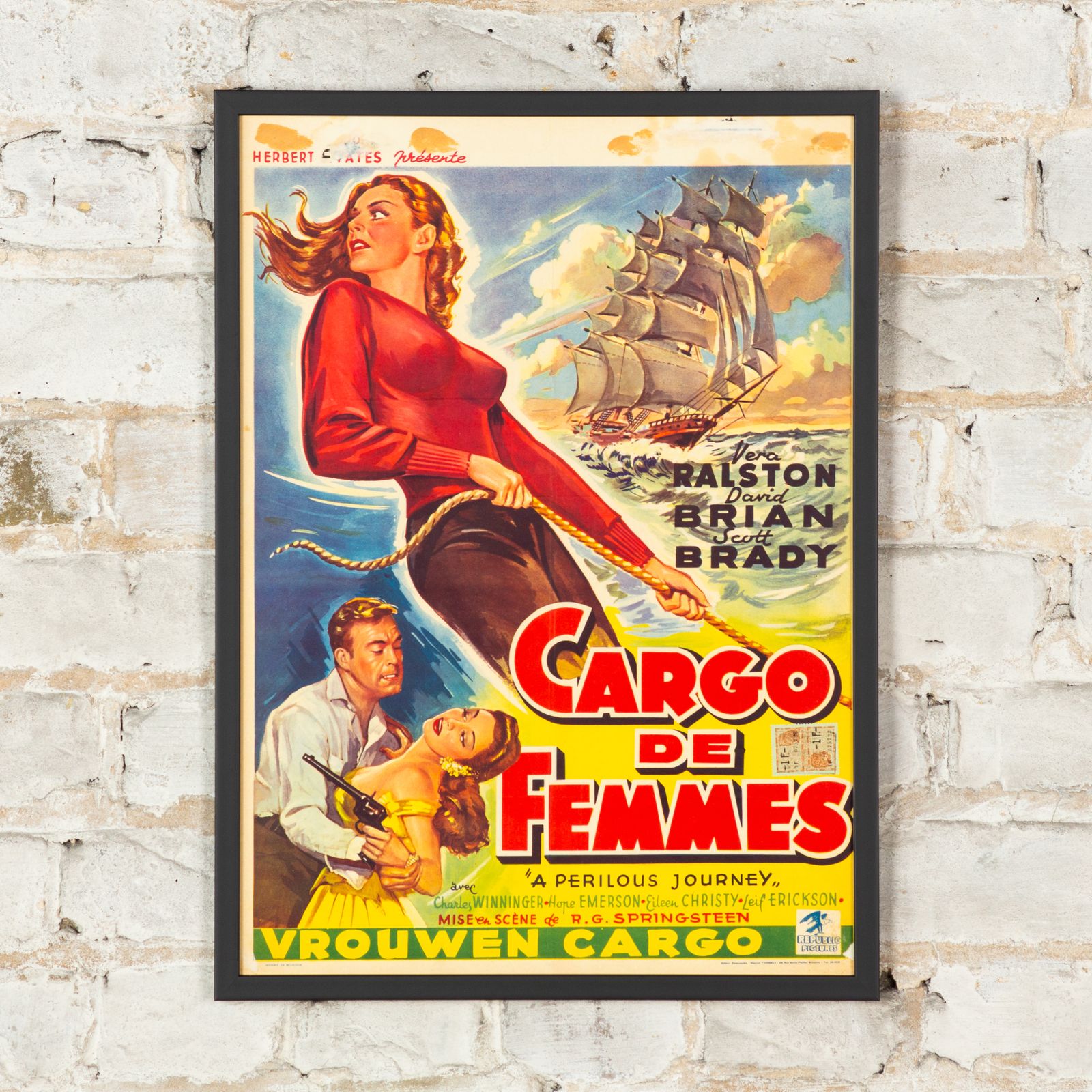 A Perilous Journey   1950s Belgian Film Poster