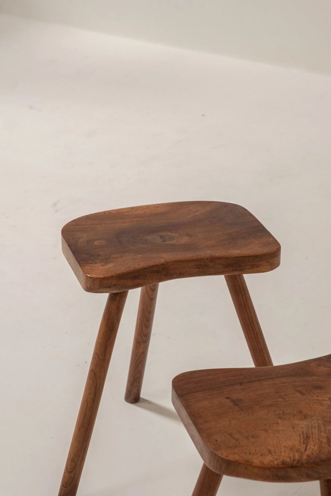 Pair Of French Wooden Stools, 1950s photo for sale