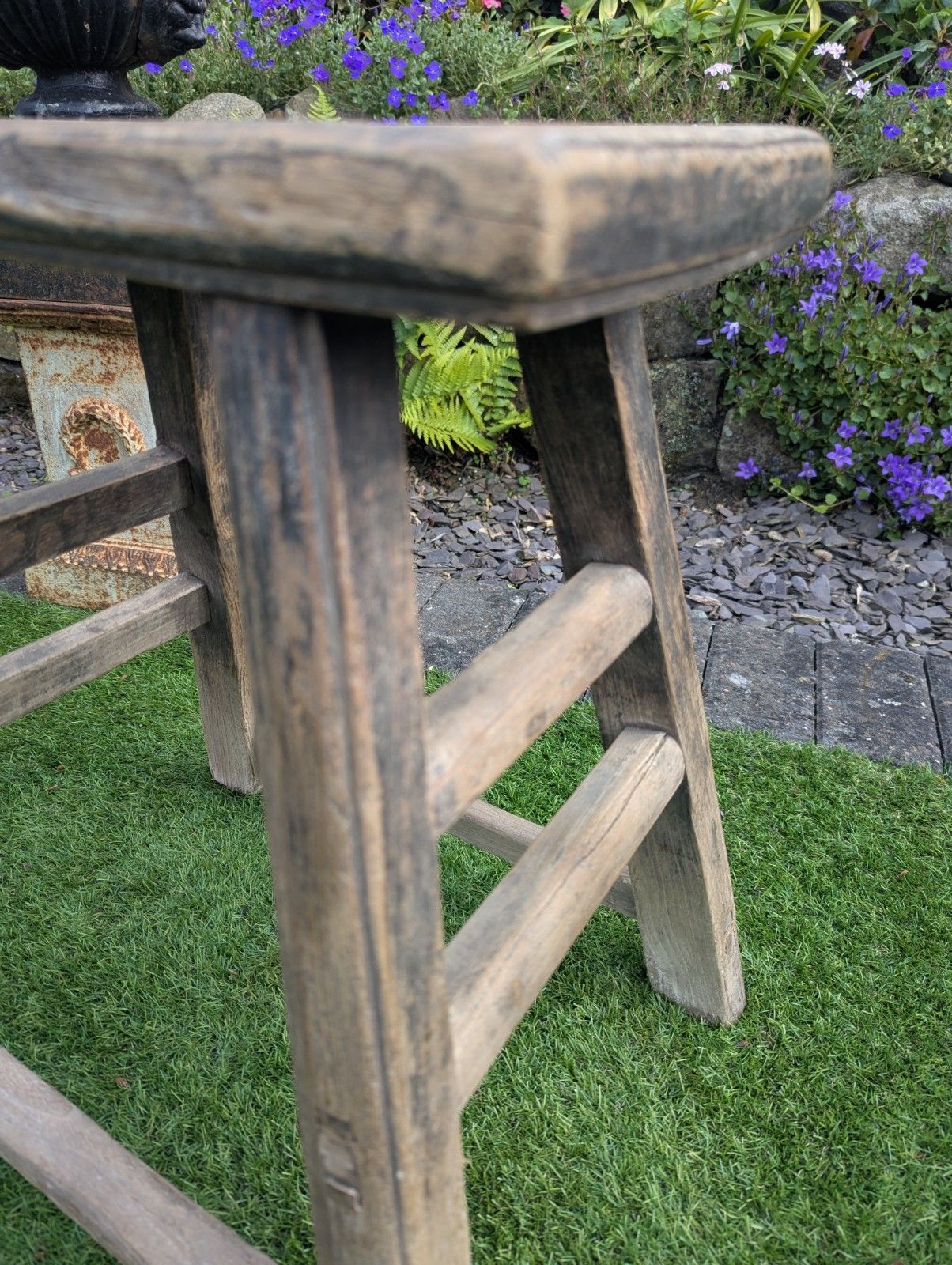 Rustic Reclaimed Vintage Elm Stool/Table Mark Ronson  Delivery Available 0310 photo for sale
