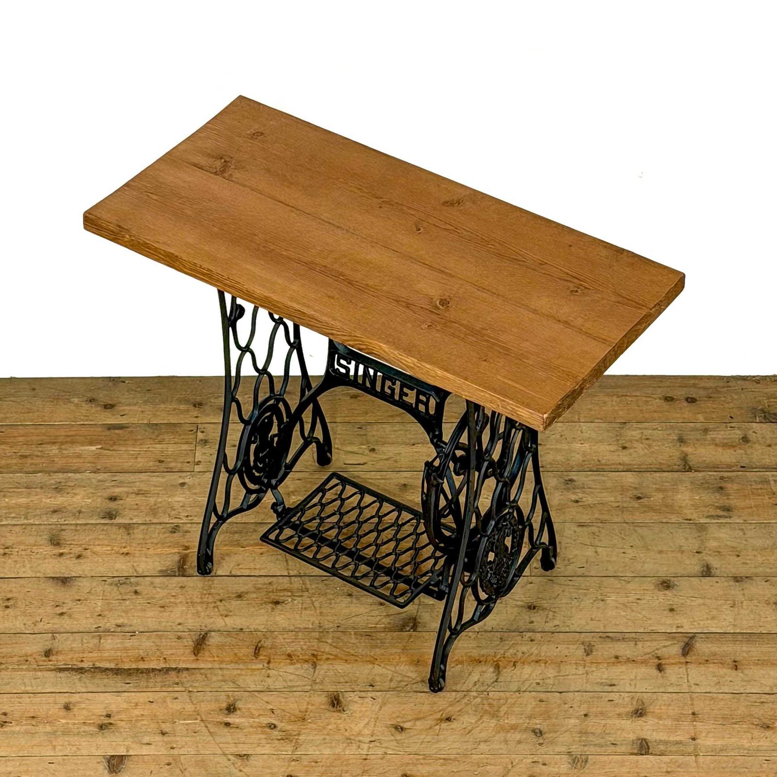 Antique Singer Sewing Machine Table | Antique Furniture | Oak Topped Table | Pub Table photo for sale