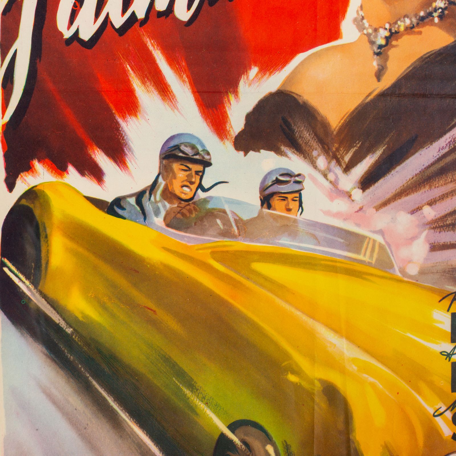 Vibrant '50s Belgian Film Poster photo furniture