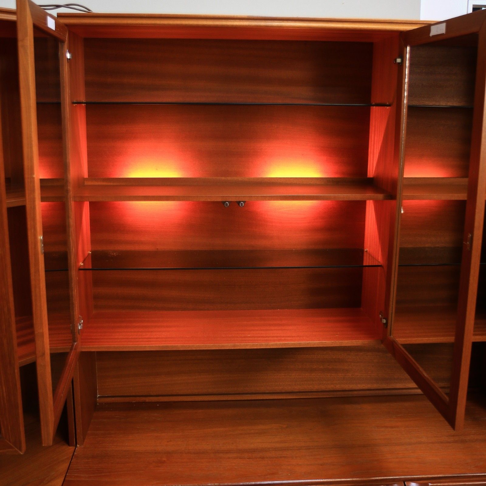 photo furniture Teak Mid Century Wall Unit By Morris Of Glasgow. 1970s Display Drinks Cabinet