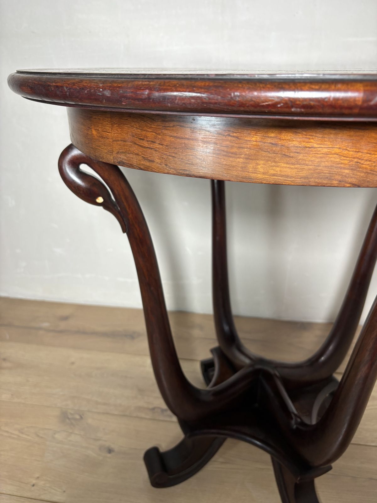 Meubels Art Nouveau Eiken Bijzettafel op Voetstuk, Begin 20e Eeuw photo