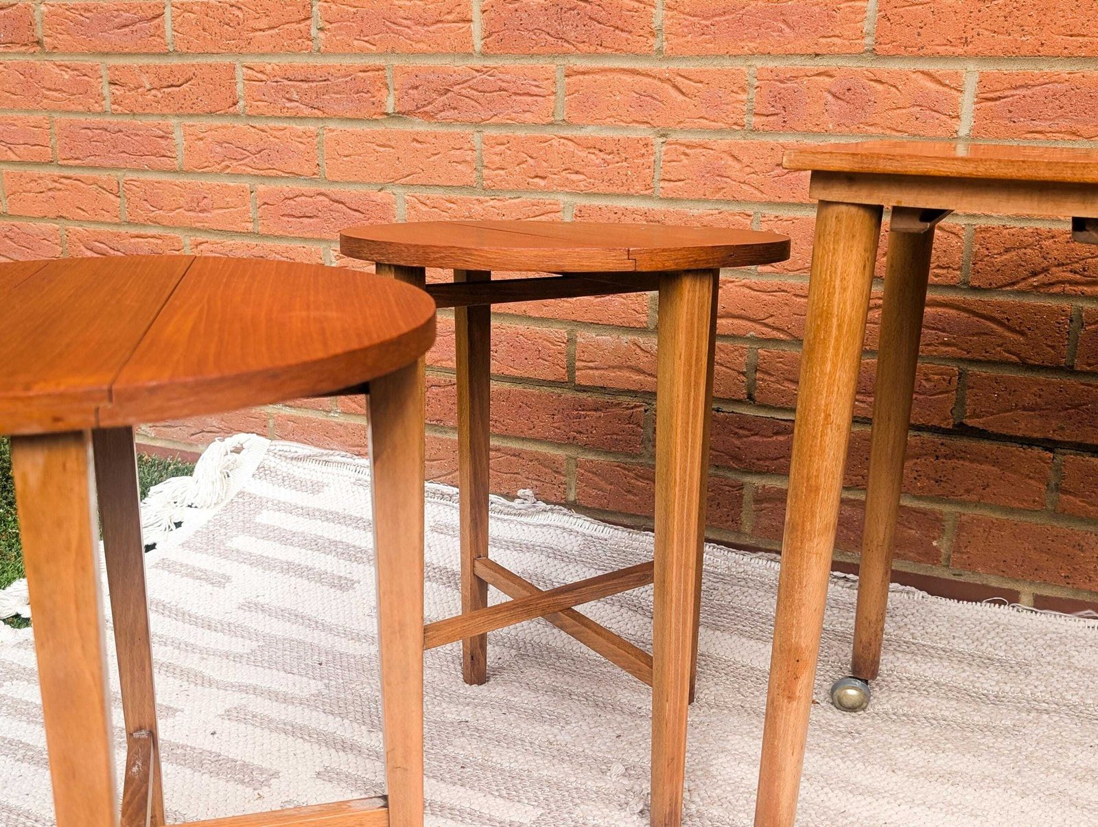 photo for sale Vintage Mid Century Modern Nest Of 5 Teak Veneer Tables By Poul Hundevad For Novy Domov. Retro Furniture