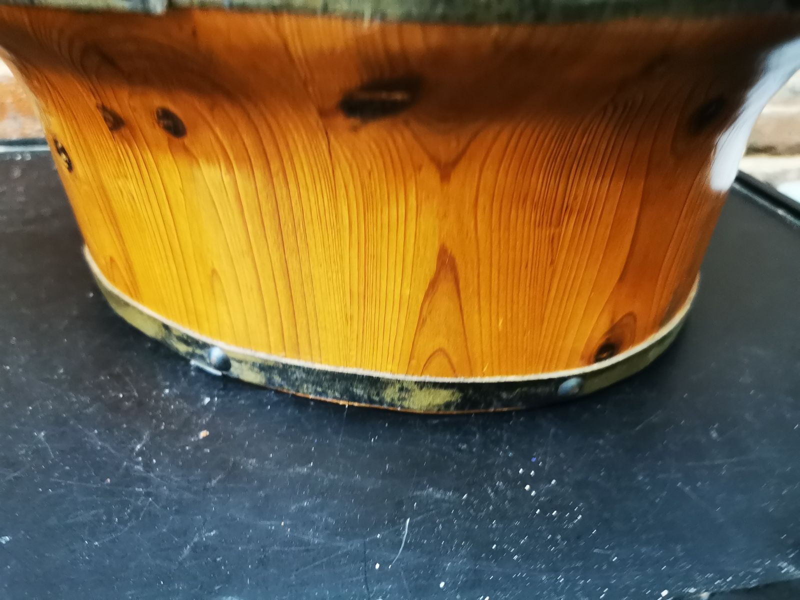 photo for sale Vintage Chinese Wooden Wedding Basket With Carving