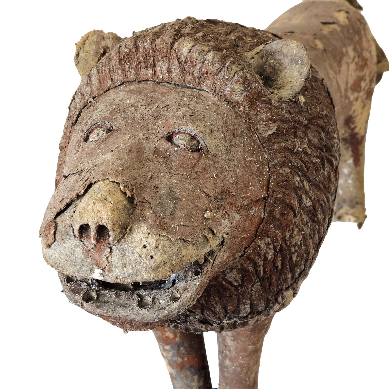 Fabulous Large Folk Art Lion Sculpture   Early 20th Century Rustic   Scratch Built photo vintage