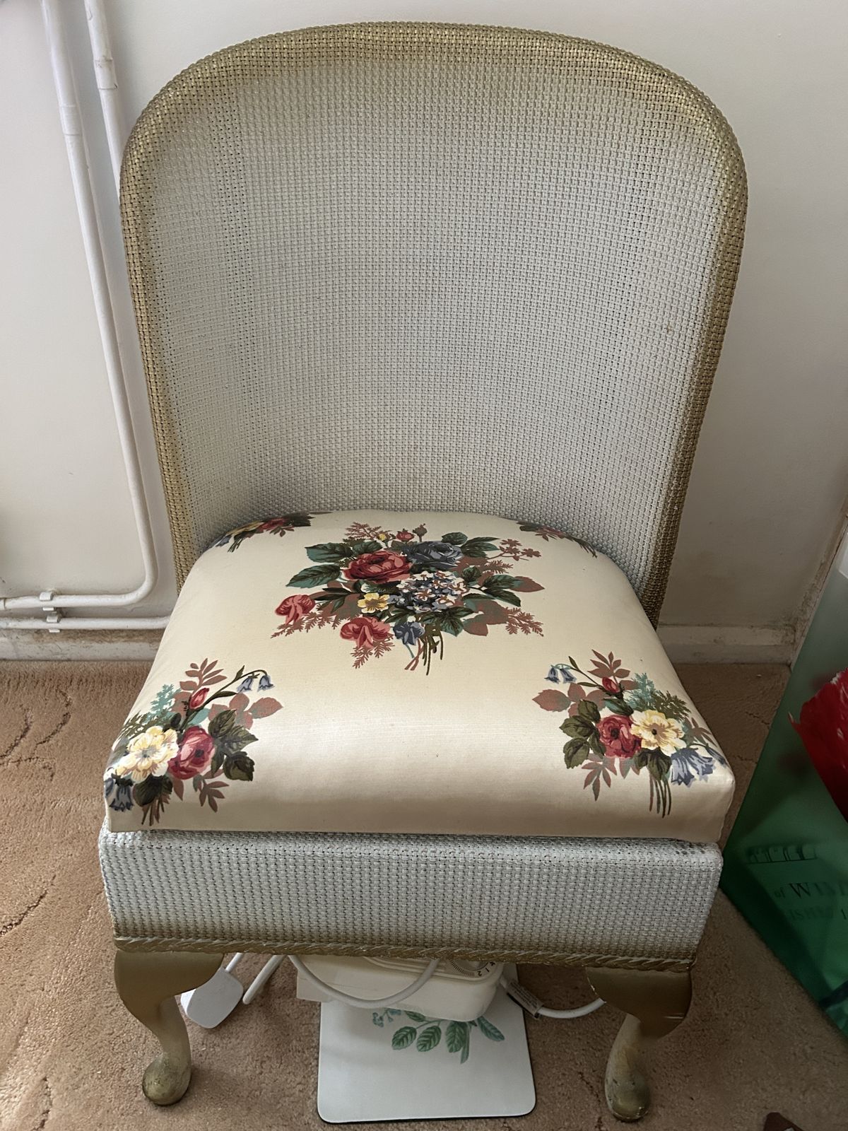 photo for sale 1960’s Lloyd Loom Ottoman And Matching Chair
