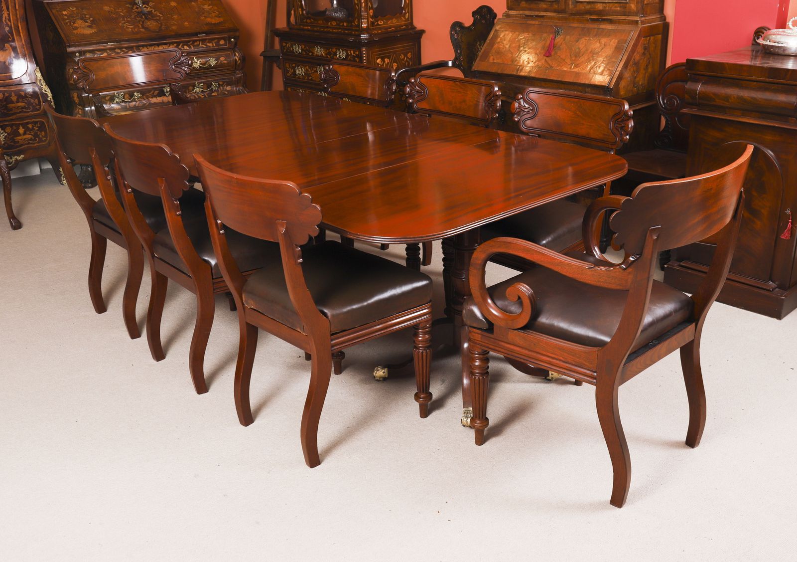 7ft George III Regency Period  Twin Pillar Dining Table  C1820 19th C photo for sale