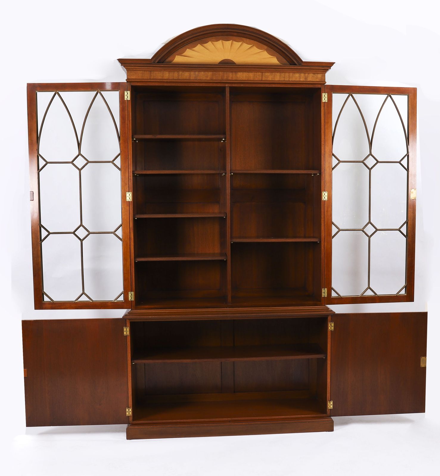 Vintage Pair English George III Revival Library Bookcases 20th C photo Furniture
