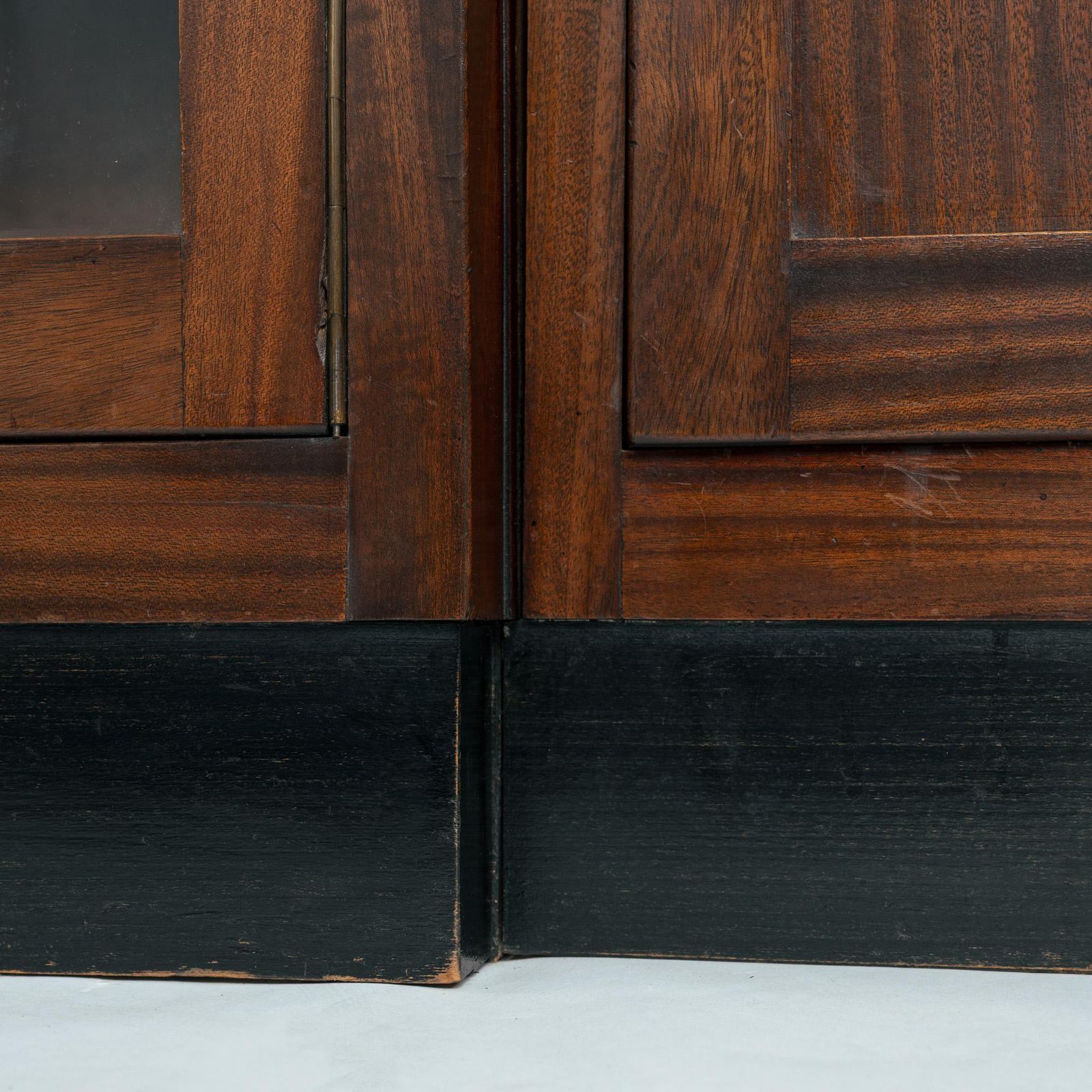 photo furniture Art Deco Walnut Birdseye Maple Amsterdam School Cabinet With Glass Doors, 1930s