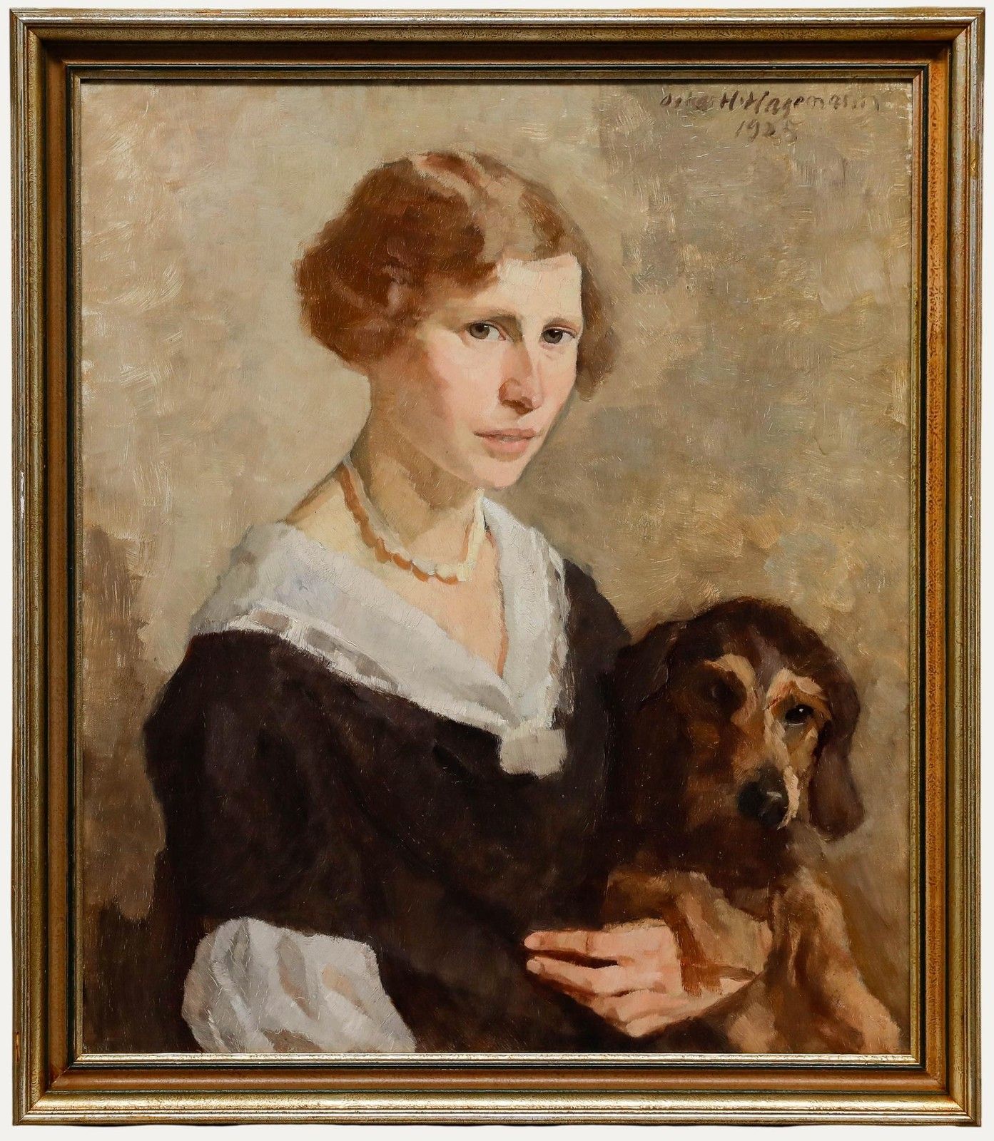 Oskar Hagemann (1888 1985) 1925 Oil, Faithful Companion