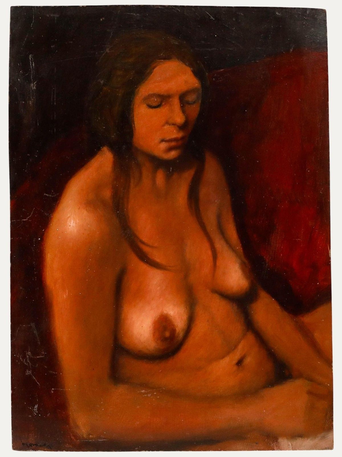 Ken Moroney (1949 2018) Contemporary Oil, Nude Study Of A Woman
