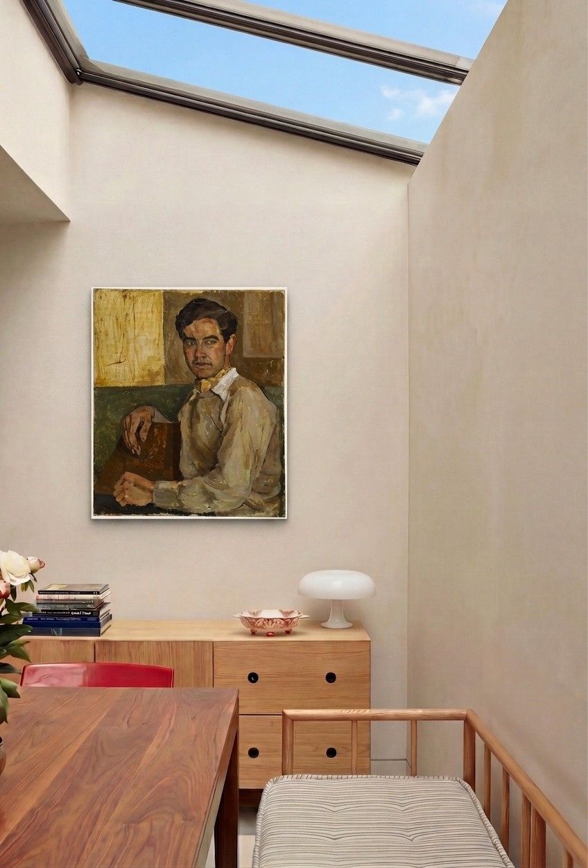 Circle Of Henry Lamb (1883 1960) Mid 20th Century Oil, Gentleman With Cravat photo for sale