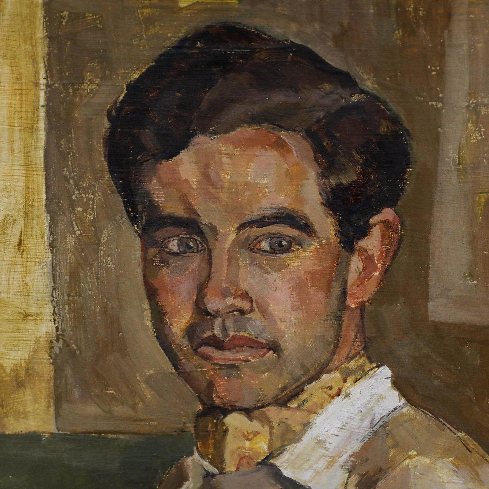 Circle Of Henry Lamb (1883 1960) Mid 20th Century Oil, Gentleman With Cravat photo vinterior