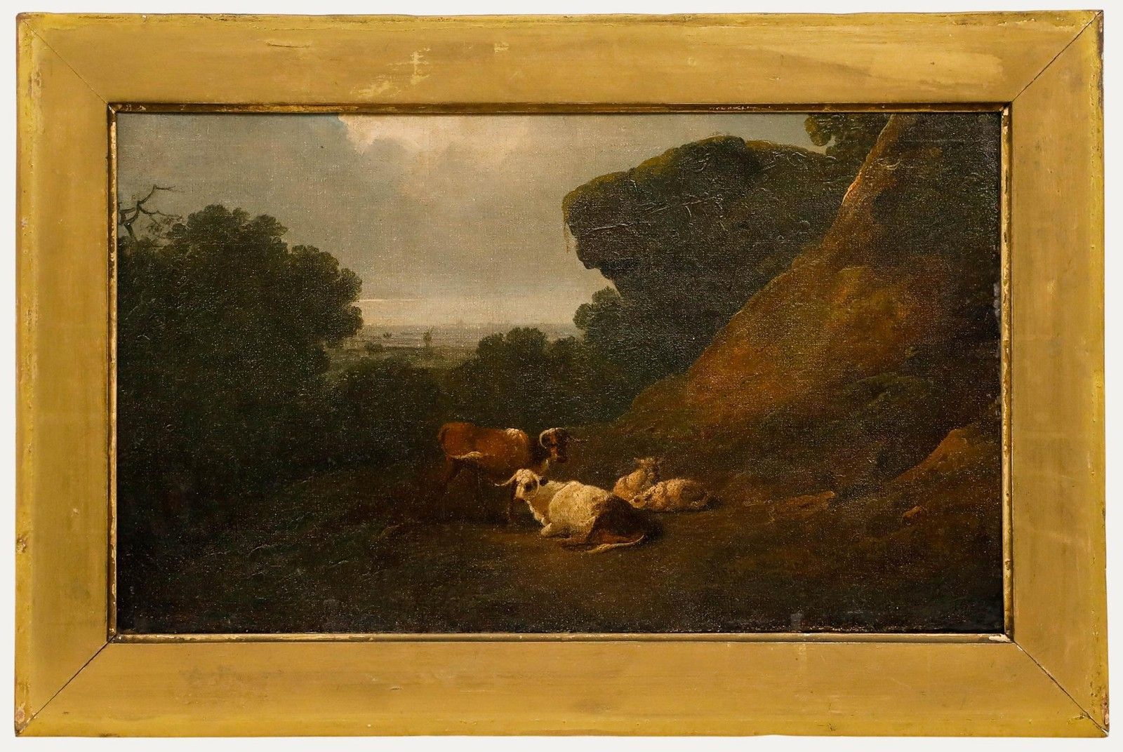 Manner Of Philip De Loutherbourg (1740 1812) Framed Oil, Cattle At Rest