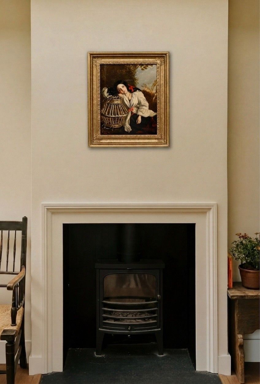 Manner Of Charles Baxter (1809 1879) Late 19th Century Oil, Contemplative Girl photo for sale