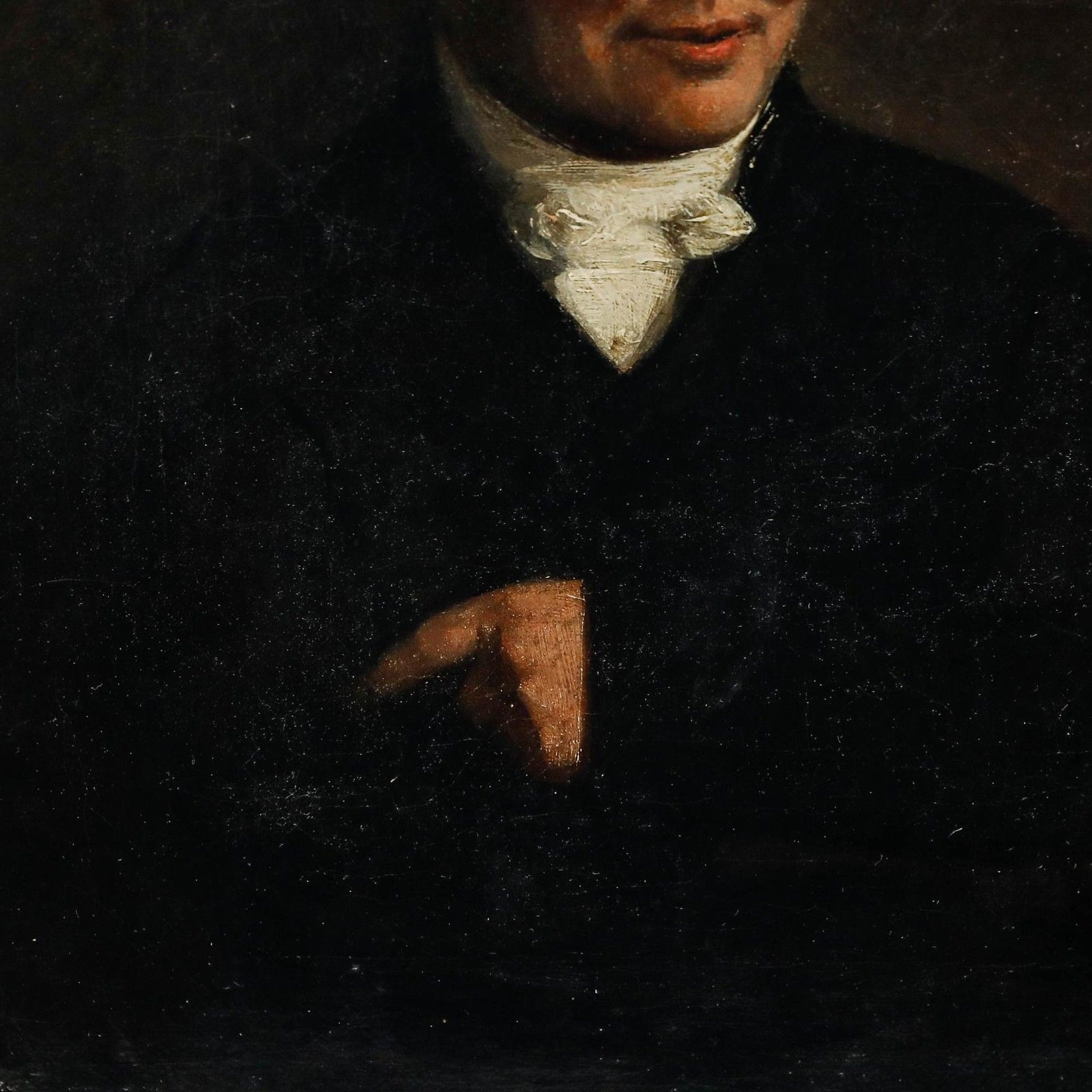Framed Early 19th Century Oil Gentleman With A White Cravat photo 450.0